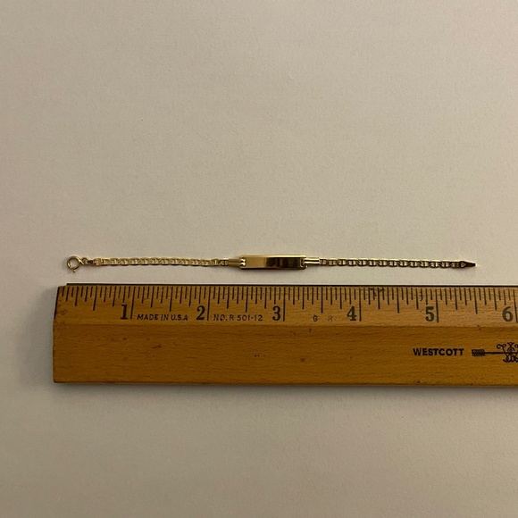 14KT Yellow Gold 5.5" Children's ID Bracelet - Picture 2 of 4
